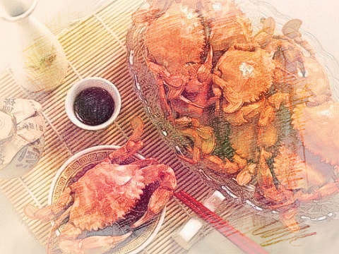 吃螃蟹