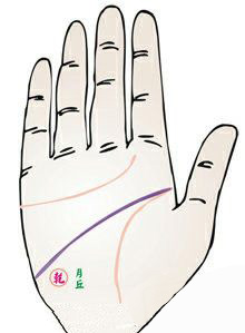 手相,智慧线,月丘